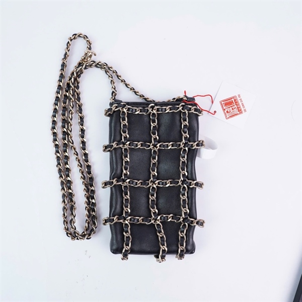 Túi Chanel Phone đan lưới đen (28751250) sz9 (A-T) KG+