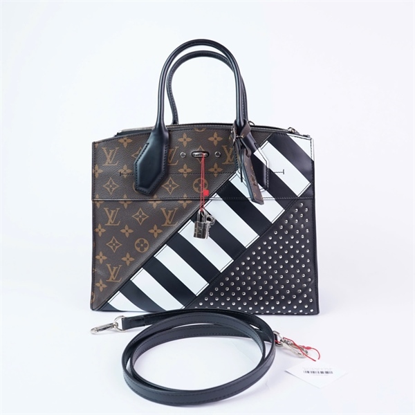 Túi LV City Steamer hoa nâu đính cườm kèm ổ+ 2 chìa (DU1126) sz31 (A-T) KG+