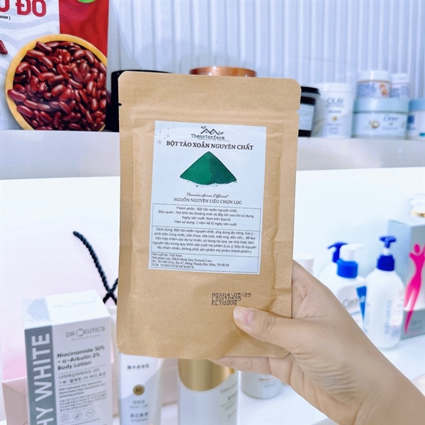 Bột tảo xoắn nguyên chất Spirulina Thenaturfarm hỗ trợ giảm mụn, dưỡng ẩm, mờ thâm, trắng da 100g