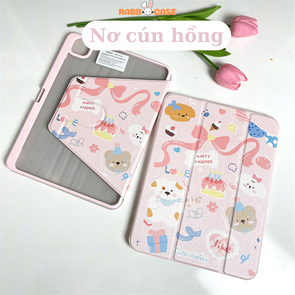 Bao da xoay 360 độ HOẠT HÌNH, mặt lưng trong suốt cho iPad Mini 6 | Mini 7