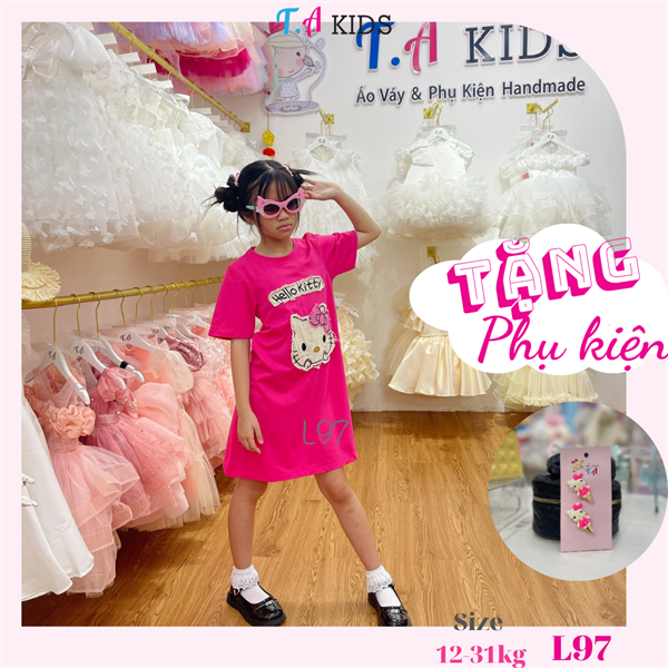 L97 (12-36Kg) Váy hồng hello kitty