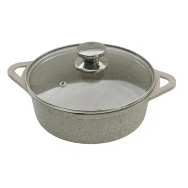 Nồi hợp kim đúc vân đá đáy KT 22cm màu nâu