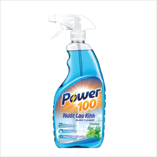 Nước Lau Kính Power100 Hương Bạc Hà 500ml