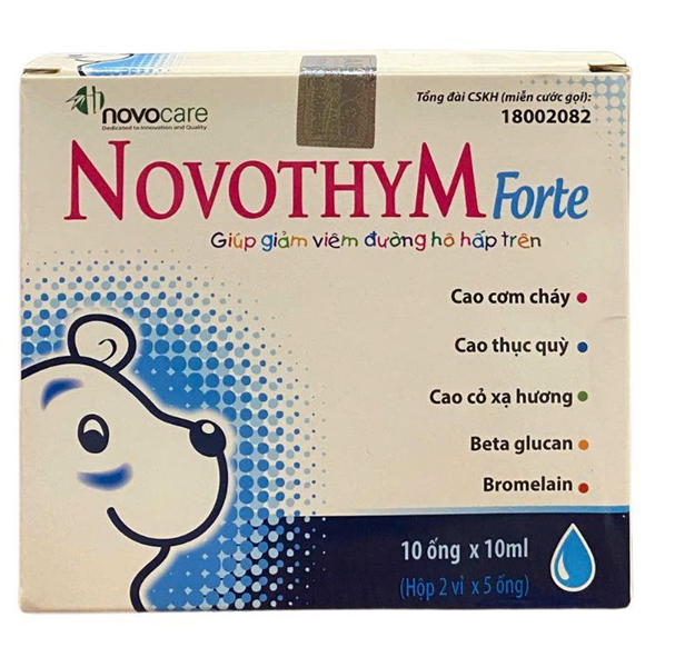 Novothym forte (Giúp giảm viêm đường hô hấp trên) (H*2vỉ*5ống*10ml) - CPC 1