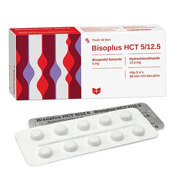 Thuốc Bisoplus HCT 5/12.5 Stella Điều trị tăng huyết áp (Hộp 3 vỉ x 10 viên)
