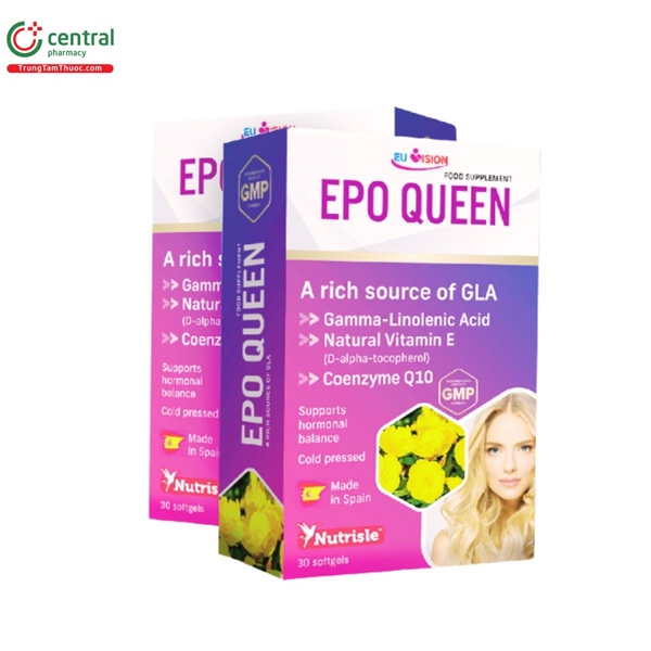 Viên uống bổ sung nội tiết tố cho phụ nữ Epo queen (Phụ nữ trong thời kỳ tiền mãn kinh, mãn kinh) (Hộp 2 vỉ x 15 viên) - Tây Ban Nha / EU VISION