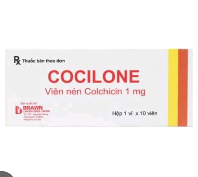 Thuốc Cocilon 1mg (Colchicin 1mg) Branw điều trị gút ( hộp 1vỉ *10viên)