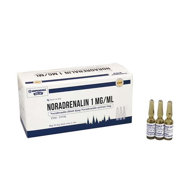 Noradrenalin 1mg/1ml K/36 (Hộp x 5 vỉ x 10 ống) - HDPharma-Việt Nam