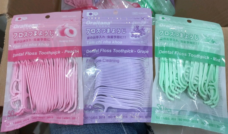 Tăm chỉ nha khoa Oraltana các loại hương (Túi 50cái) - Tân á 5