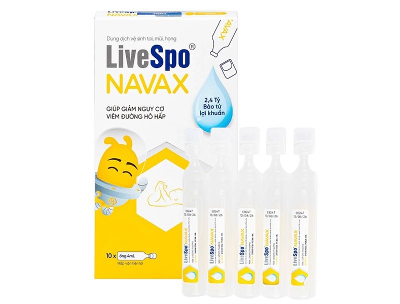 Livespo Navax sơ sinh - Livespo- DDVS tai, mũi, họng cho trẻ sơ sinh và trẻ em - (Hộp 10 ống x 4ml)