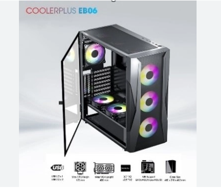 Thùng Case Coolerplus CPC-EB06 - Có sẵn 3 Fan Led