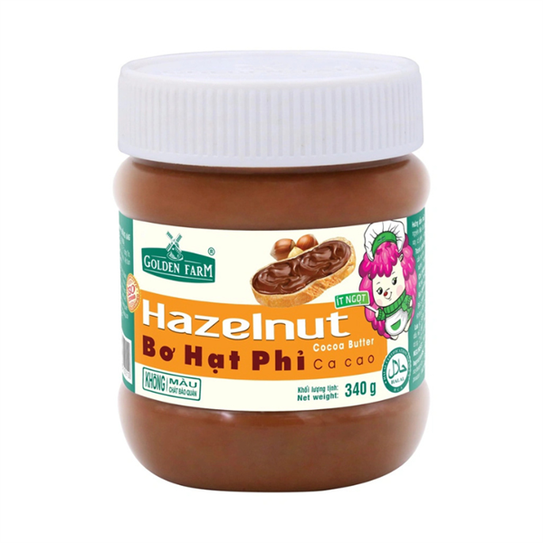 GOLDEN FARM BƠ HẠT PHỈ CA CAO 340G