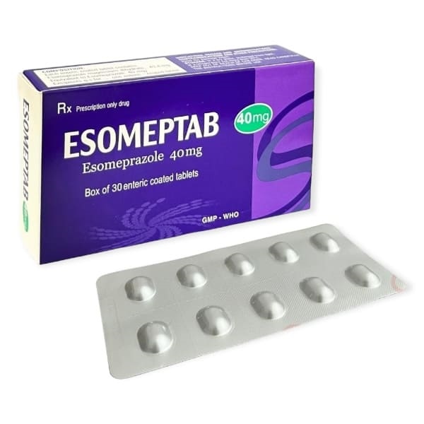 Thuốc Esomeptab 40mg Quảng Bình điều trị loét dạ dày - trào ngược (H*3vỉ*10viên) (Vỉ)