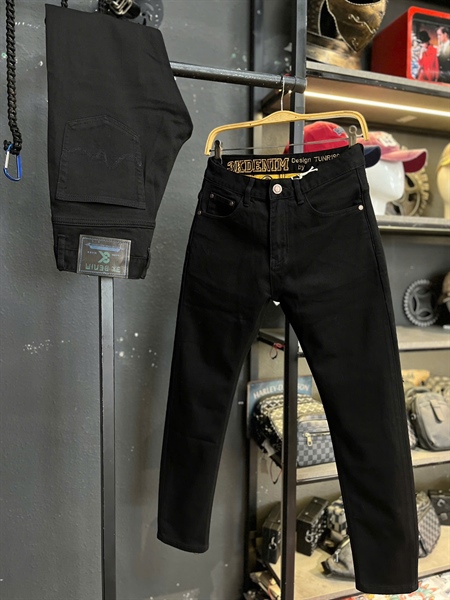 Jean Dài QCCC- 2238 Đen Bassic chữ 3K denim vàng