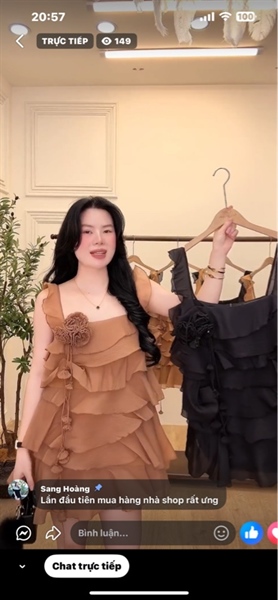 Váy cánh tiên hoa tầng ngắn ( Nâu ) 9938