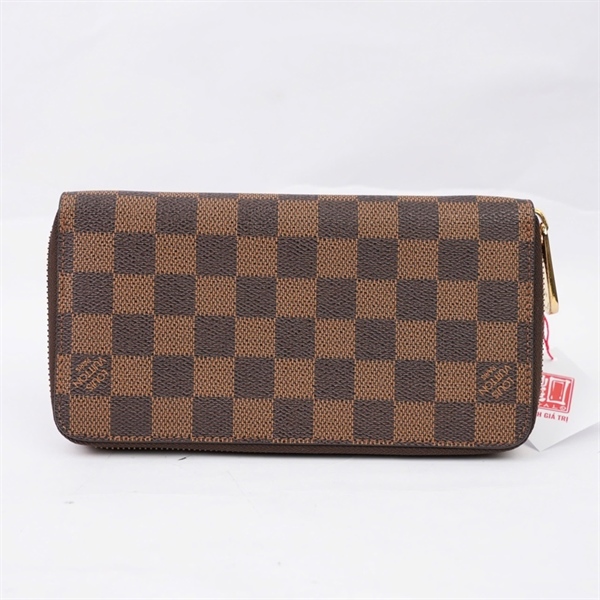 Ví LV ô vuông nâu có khóa zip (SP1110) (LT) KG+