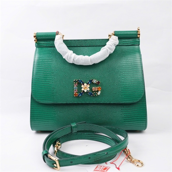 Túi D&G xanh logo đính đá màu sz25 (BQ) KG+
