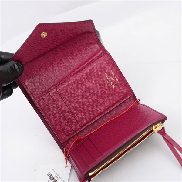 Ví LV hoa nâu gập 3 (MI0137) (LT) KG+