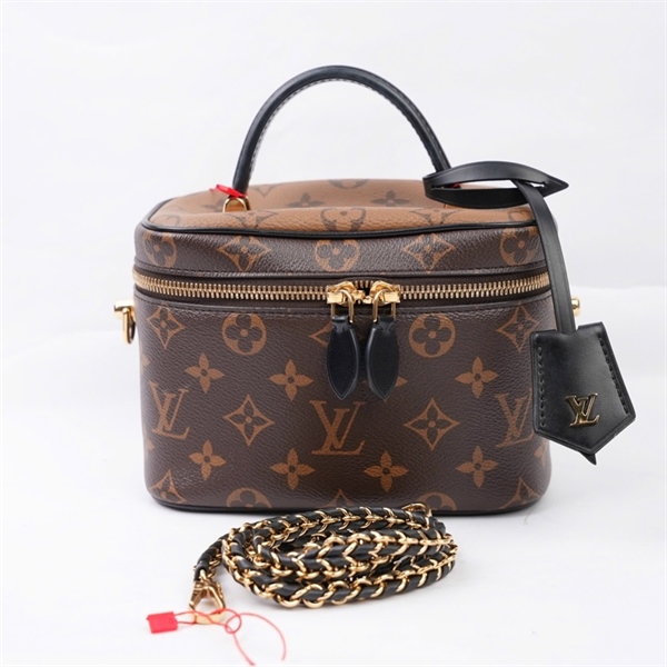 Túi LV Vanity hoa nâu kèm ổ+ 2 chìa sz18 (BQ) KG+