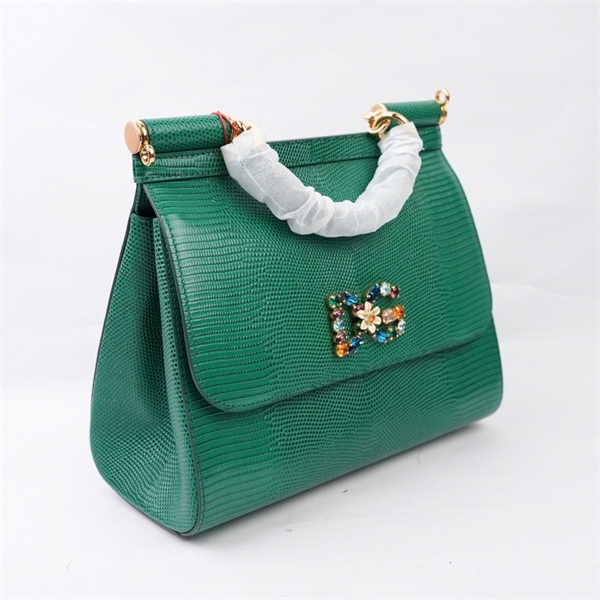 Túi D&G xanh logo đính đá màu sz25 (BQ) KG+