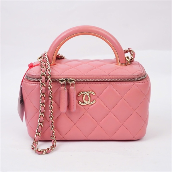 Túi Chanel Vanity hồng (X1KK0887) sz16 (BQ) KG+
