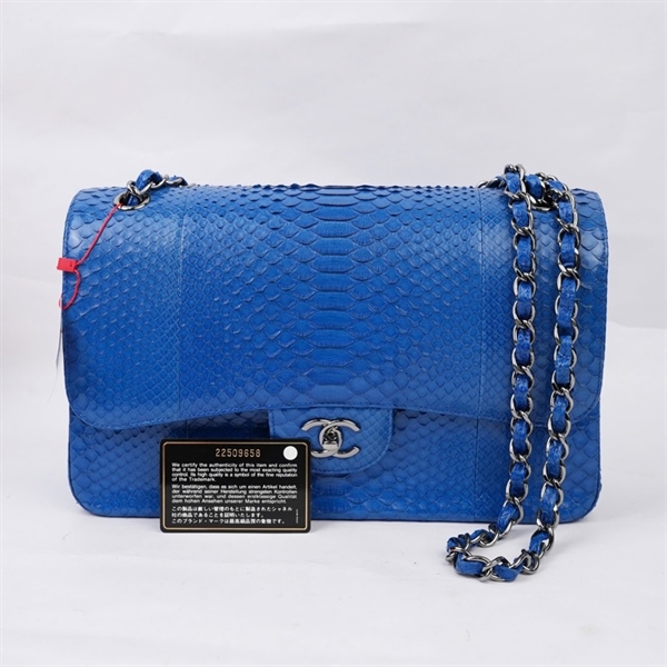 Túi Chanel Classic Jumpo xanh da trăn (22509658) sz30 (BQ) KG+