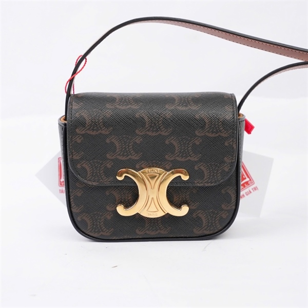 Túi Celine đeo chéo nâu mini sz10 (BQ) KG+