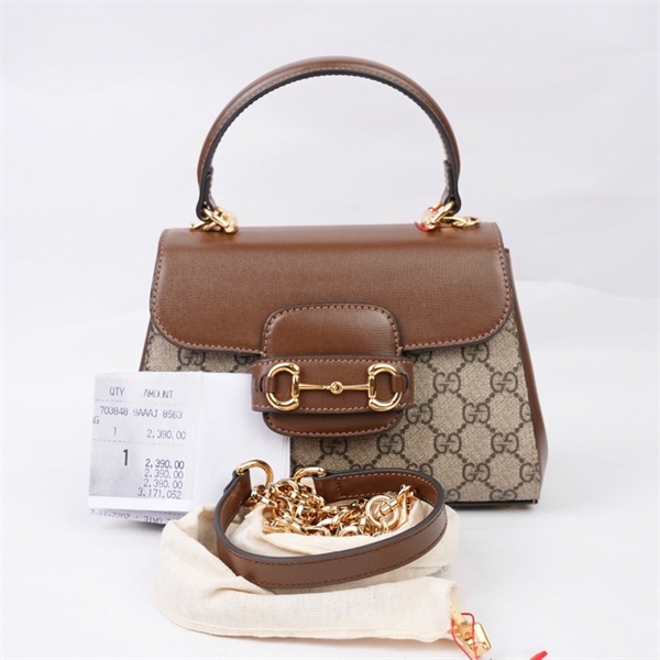 Túi GG Handle xám (708848-493075) sz22 (BQ) KG+