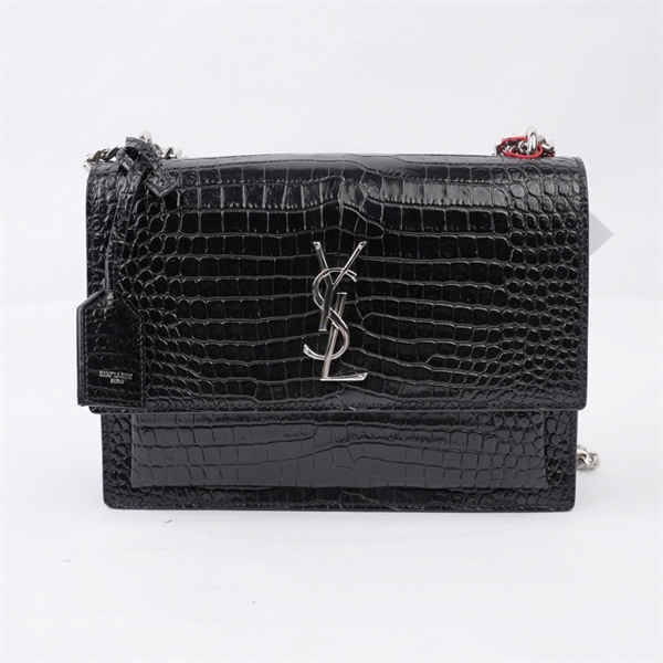 Túi YSL đeo chéo logo bạc (FLB442906-1119) sz20 (BQ) KG+