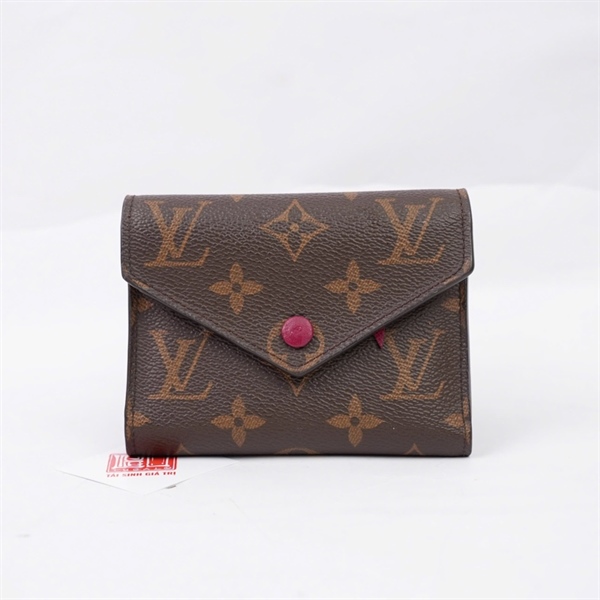 Ví LV hoa nâu gập 3 (MI0137) (LT) KG+