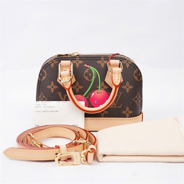 Túi LV Alma hoa nâu họa tiết cherry sz17 (BQ) KG+