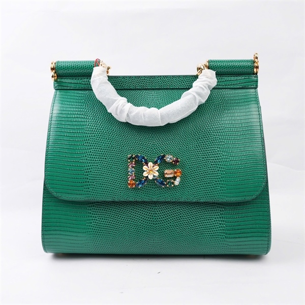 Túi D&G xanh logo đính đá màu sz25 (BQ) KG+