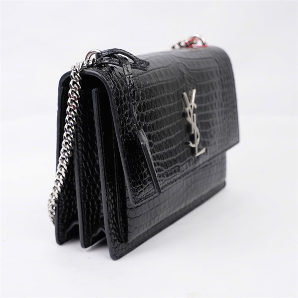 Túi YSL đeo chéo logo bạc (FLB442906-1119) sz20 (BQ) KG+