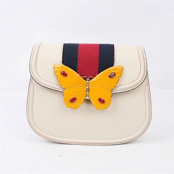 Túi GG đeo chéo trắng khóa bướm (505388-200047) sz14 (BQ) KG+