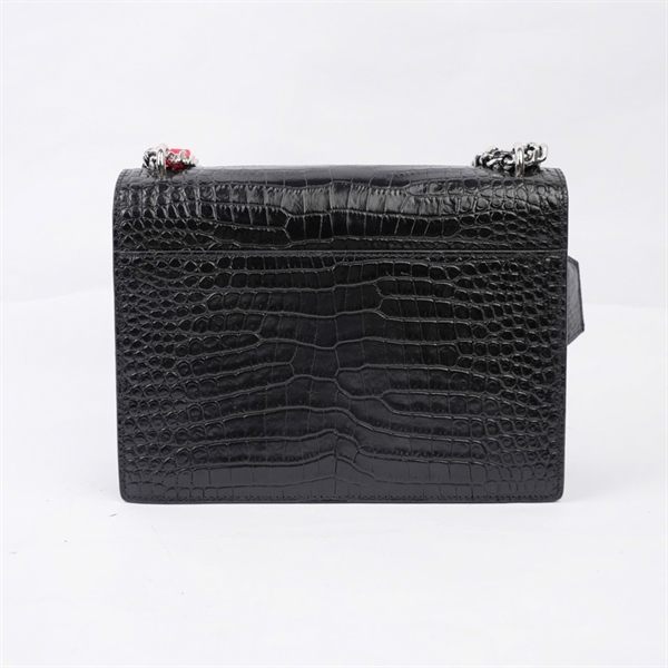 Túi YSL đeo chéo logo bạc (FLB442906-1119) sz20 (BQ) KG+