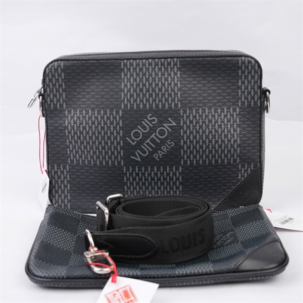 Túi LV đeo chéo ô vuông đen set 2 sz24 (BQ) KG+