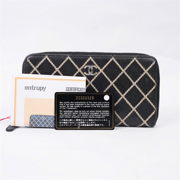 Ví Chanel đen sọc trắng (20363329) (BQ) KG+