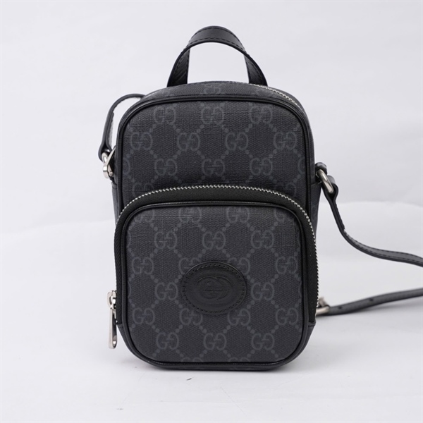 Túi GG đeo chéo đen (672952-0416) sz11 (BQ) KG+