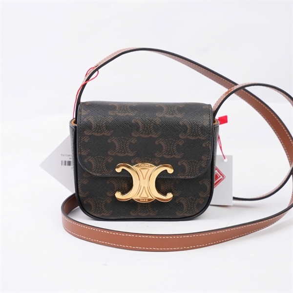 Túi Celine đeo chéo nâu mini sz10 (BQ) KG+