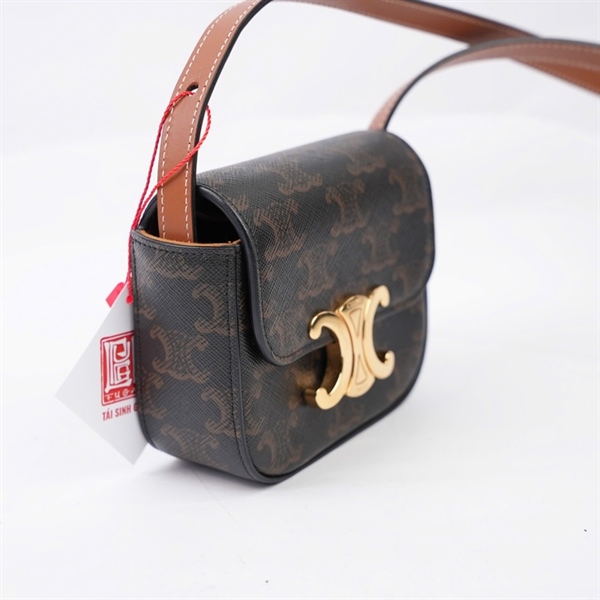 Túi Celine đeo chéo nâu mini sz10 (BQ) KG+
