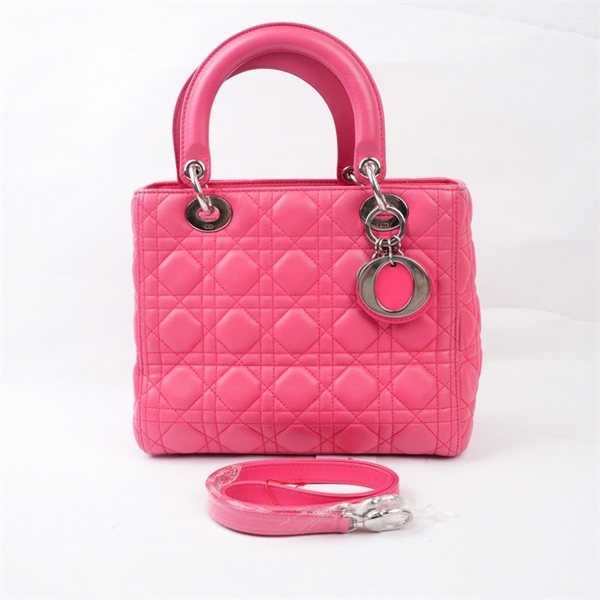 Túi Dior Lady hồng (15-BO-0154) szM (BQ) KG+