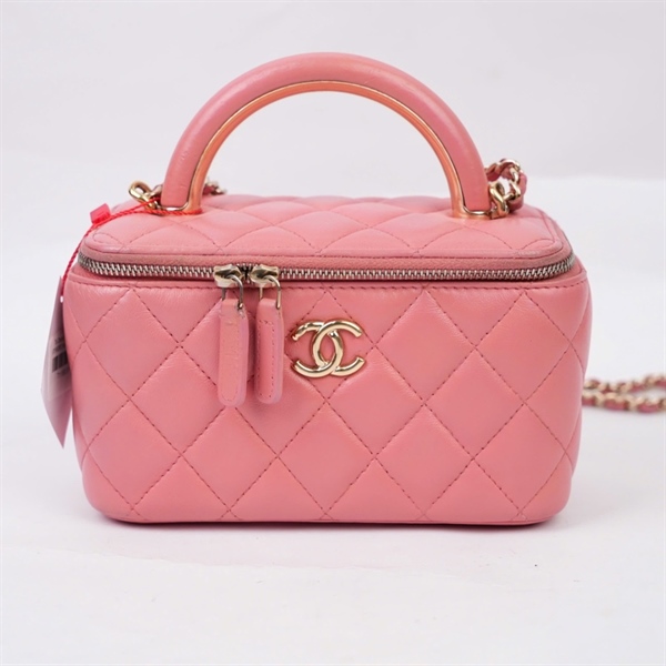 Túi Chanel Vanity hồng (X1KK0887) sz16 (BQ) KG+
