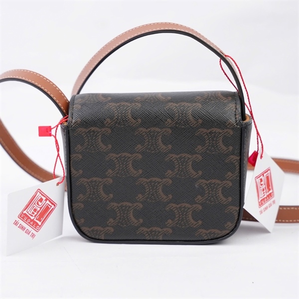 Túi Celine đeo chéo nâu mini sz10 (BQ) KG+