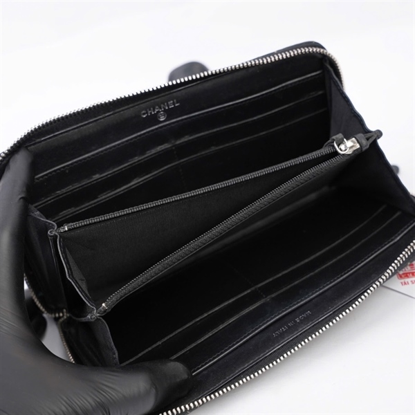 Ví Chanel đen sọc trắng (20363329) (BQ) KG+