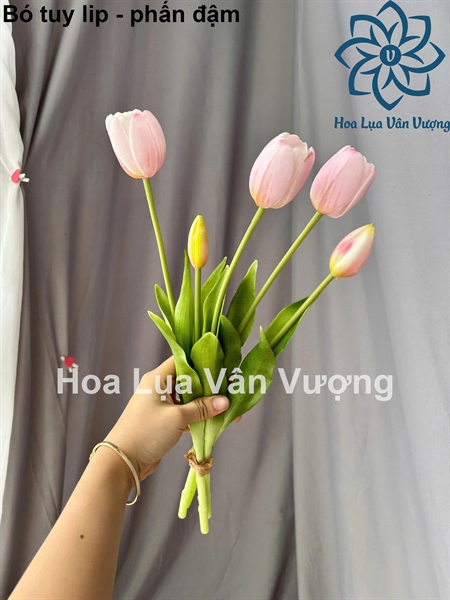 Bó tuy líp - Hoa cành ngắn - Hoa Lụa Vân Vượng