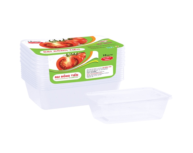 Hộp nhựa chữ nhật có nắp đậy C550 ml