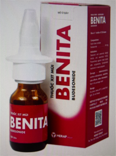 Thuốc xịt mũi Benita (Hộp 1 lọ 120 liều) - Merap