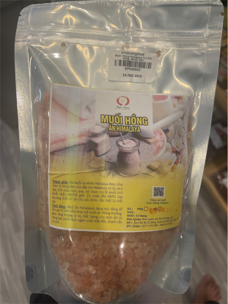 Muối Hồng Himalaya Túi Zip 500g - Muối viên