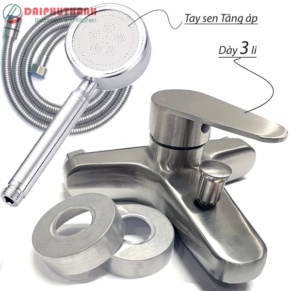 Bộ sen nóng lạnh 6603 tròn inox mờ (I)