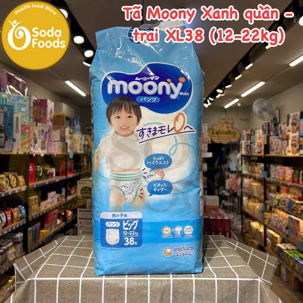 Tã Moony Xanh quần - trai XL38 (12-22kg)